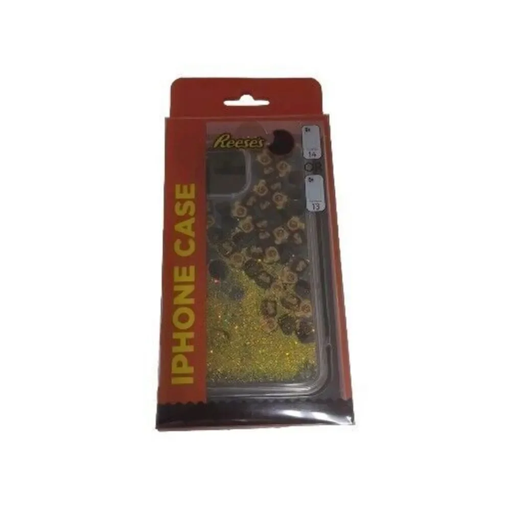NEW Reese’s iPhone Case Fits 14 & 13 Clear NIP Hershey Chocolate Lovers Glitter